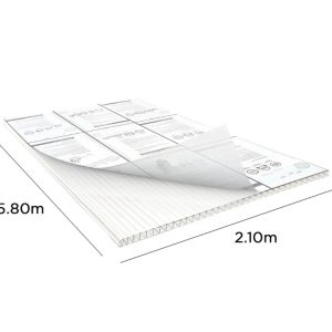plancha policarbonato alveolar perla 2.10m x5.80m