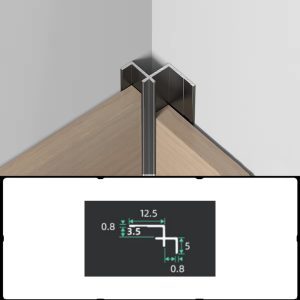 perfil aluminio esquinero 3m