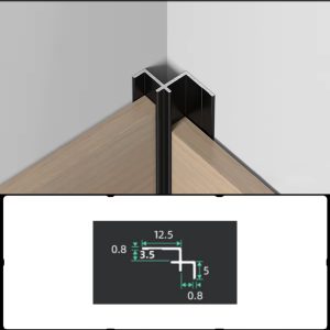 perfil aluminio esquinero negro metalico 3metros